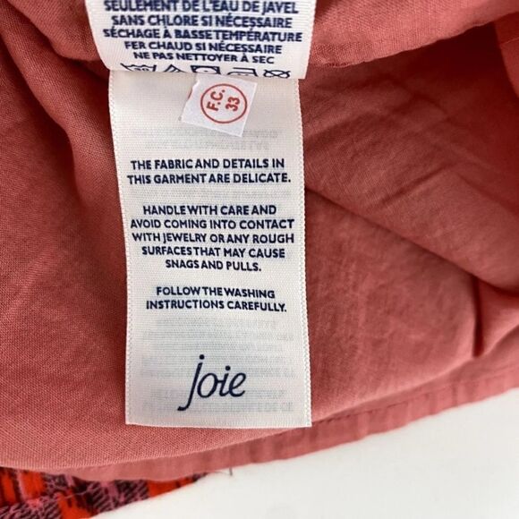 Joie Dress Sleeveless Tiered Lined Cotton Print Orange Lightweight Midi Maxi S - Picture 5 of 9